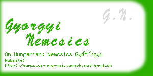 gyorgyi nemcsics business card